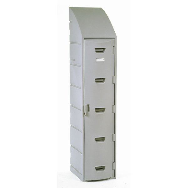 Remco Plastics Single Tier Locker, Plastic, Sloped Top, 15X18X73, Gray 015501560001027